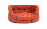 Large+ Orange Hare Print Slumber Dog Bed - Danish Design Woodland Hare 35" 89cm